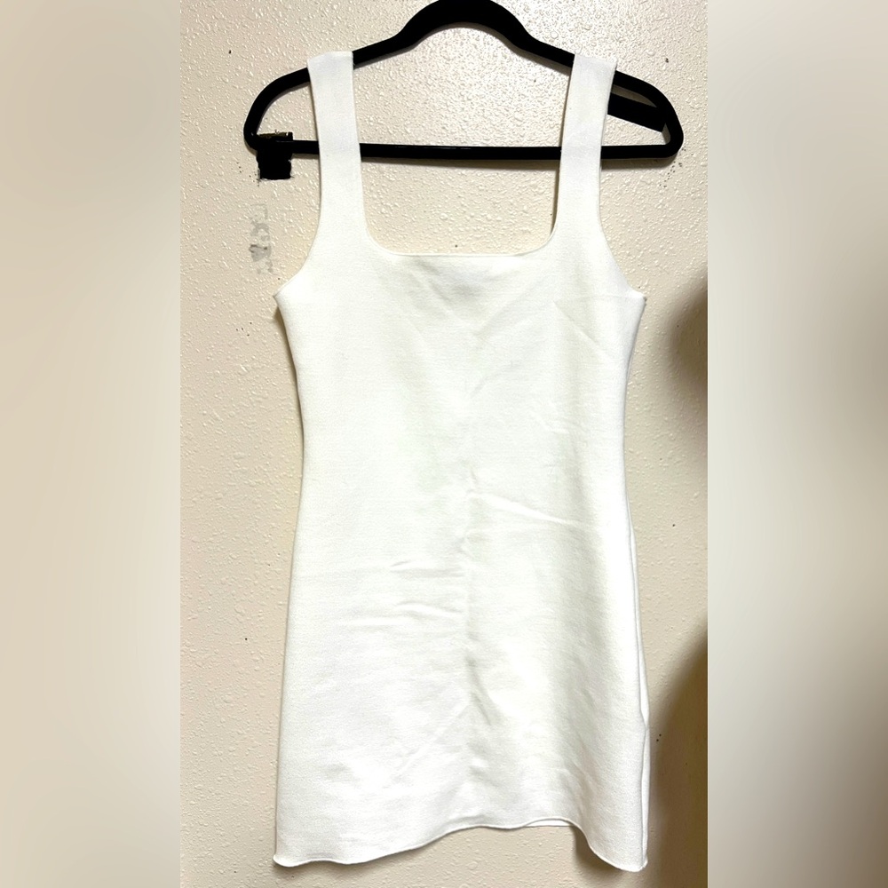 Zara fitted white mini dress
